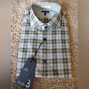 Good Man Brand Plaid Green and Gray Men's Long Sleeve Button Down Shirt NWT